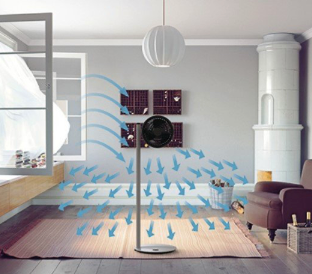 Boneco F225 Air Shower Fan with Blue Tooth Control, Throughout the house, Tall rooms