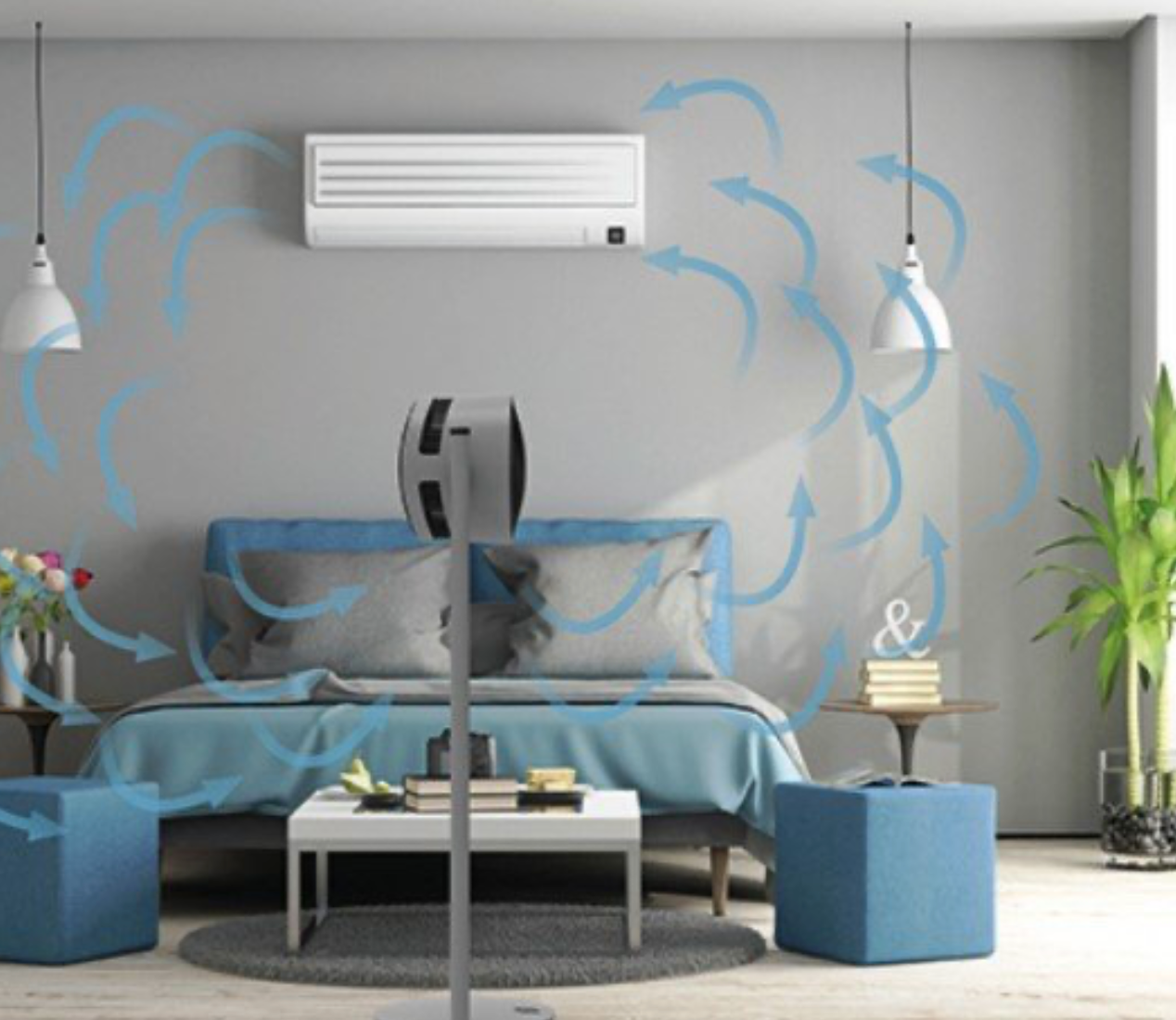 Boneco F225 Air Shower Fan with Blue Tooth Control, Throughout the house, Tall rooms