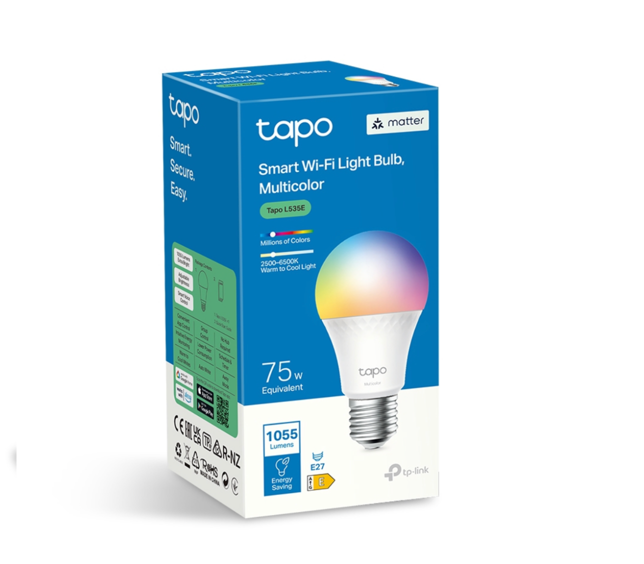 Tapo Smart WiFi Light Bulb, Multicolor