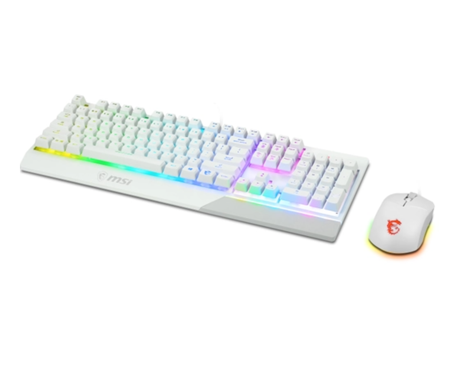 MSI VIGOR GK30 Keyboard + Clutch GM11 WHITE Gaming Mouse